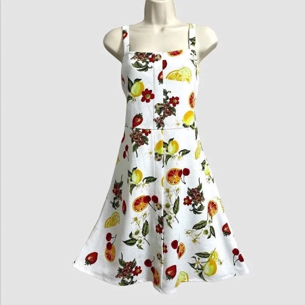 NWOT DEREK HEART FRUIT LEMON STRAWBERRY DRESS